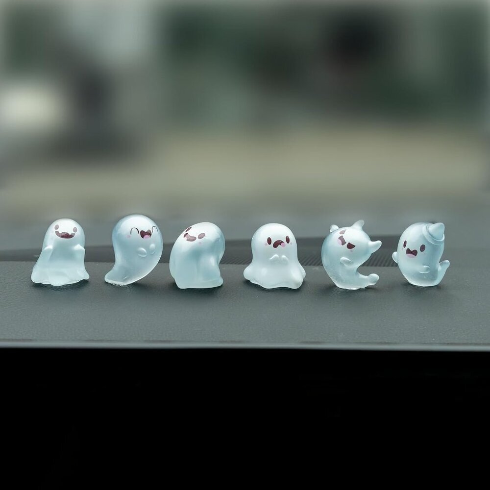 Luminous Ghost Car Dashboard Decor, 6PCS Fun Ghost Car Dash Decorations, Rear Vi